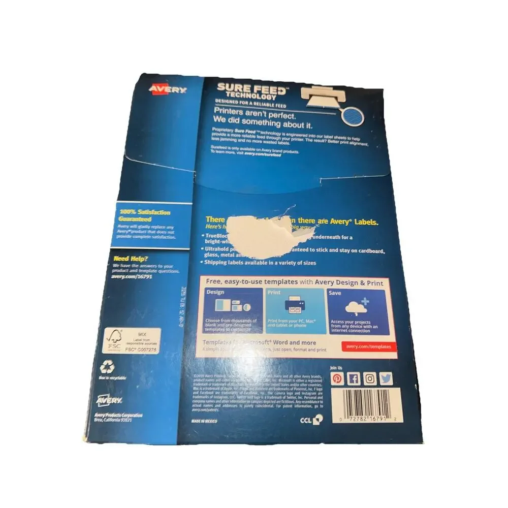 Avery 16791 True Block White Shipping Labels - 1230 Labels 2